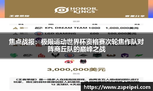 焦点战报：极限运动世界杯资格赛次轮焦作队对阵商丘队的巅峰之战